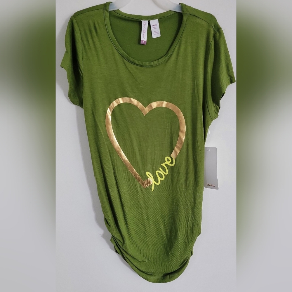 Green Love Heart Women's Maternity Top